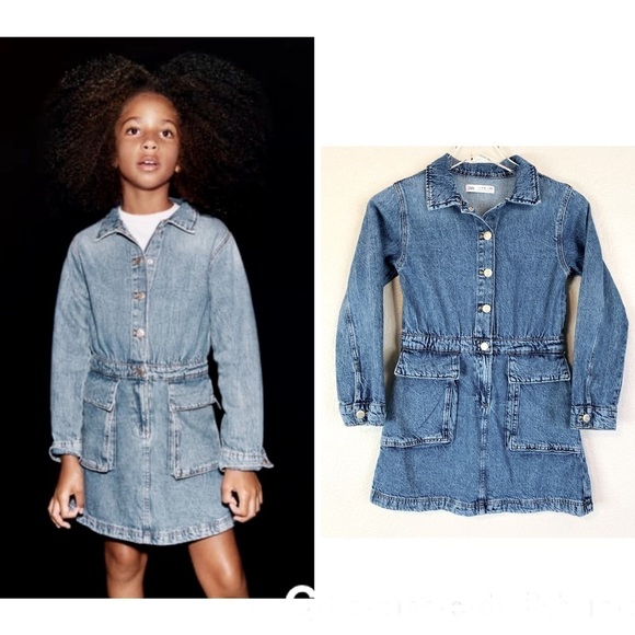Zara Other - Zara Stonewash Denim Jean Dress Size 11-12yrs